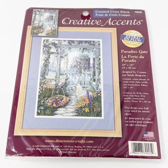 Creative Accents PARADISE GATES Sandy Bergeron Counted Cross Stitch Kit #79005 - Picture 1 of 7